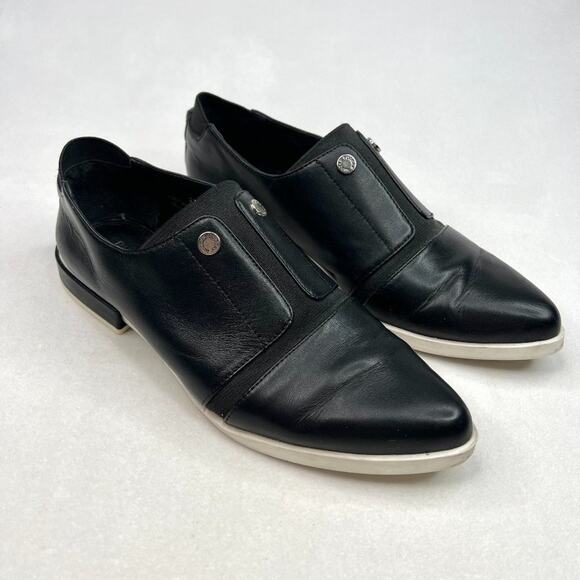 Rudsak Pointed Toe Black Leather Loafers 37/6.5 - Picture 1 of 16